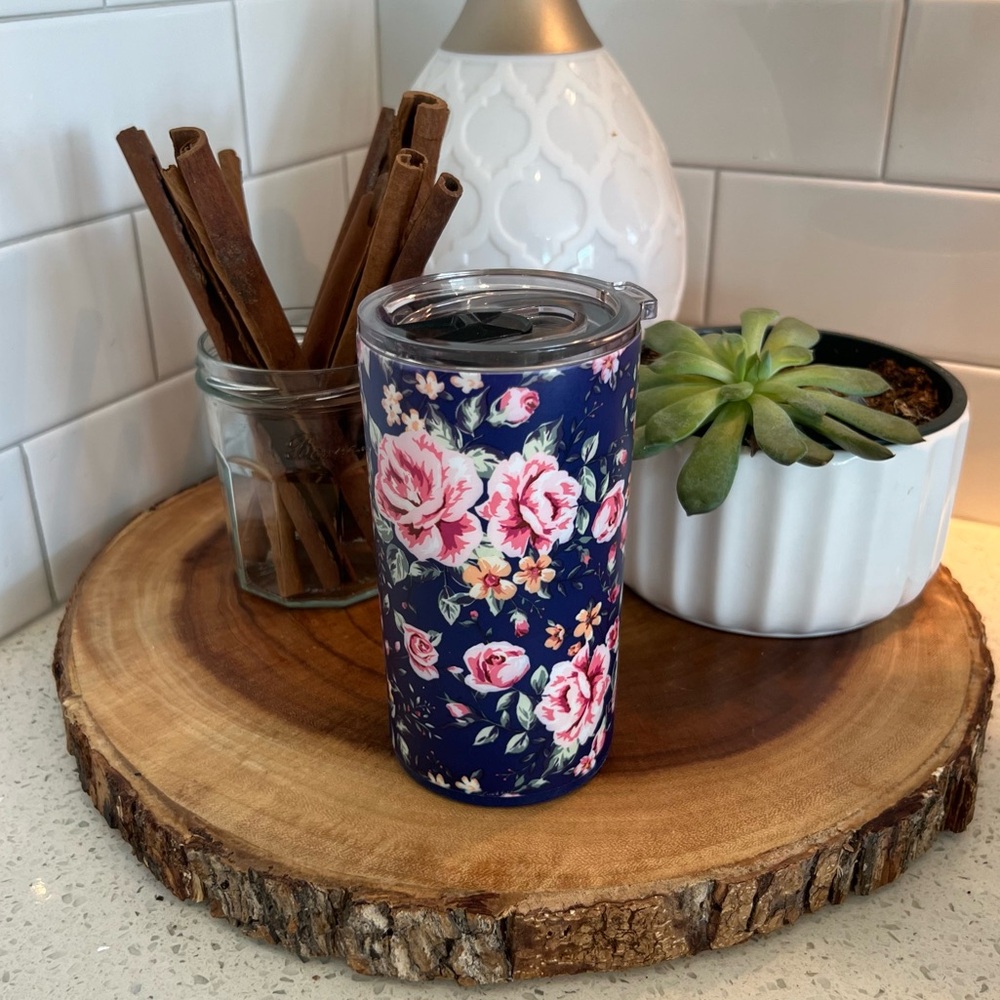 Floral Coffee Tumbler 12 oz